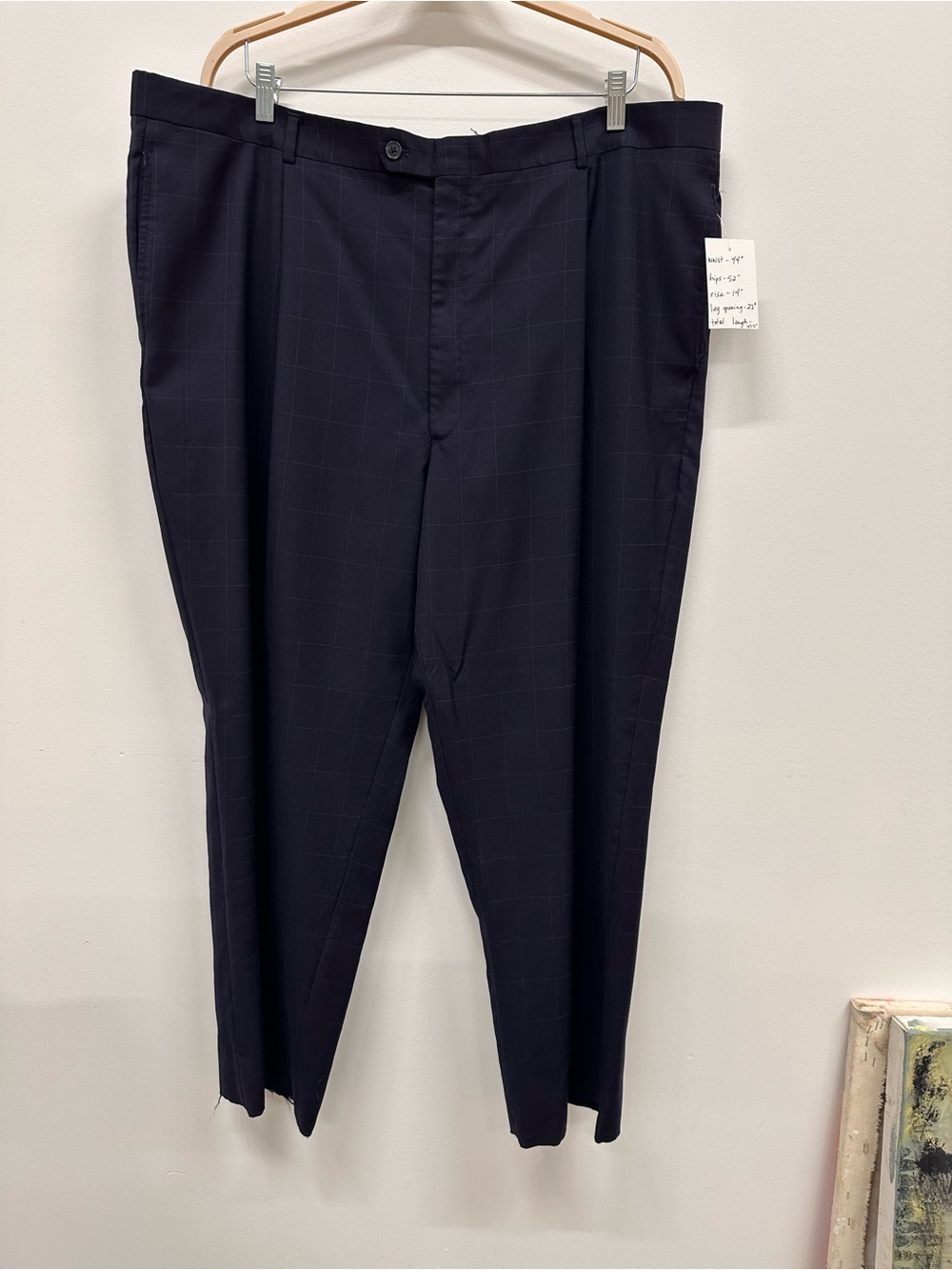 Tommy Hilfiger Straight Leg Plaid Dress Pants - Black